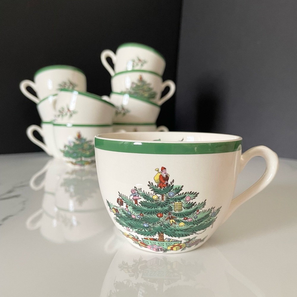 SET of 10 Christmas Tree Cups by Spode